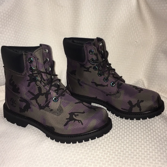 Timberland Shoes | Timberland 6 Prem Boots Iridescent Camo 6.5 | Color: Green/Purple | Size: 6.5 | Shandex's Closet